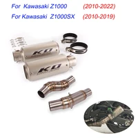 z1000 slip on motorcycle middle connect pipe and muffler stainless steel exhaust system for kawasaki z1000 2010 2022
