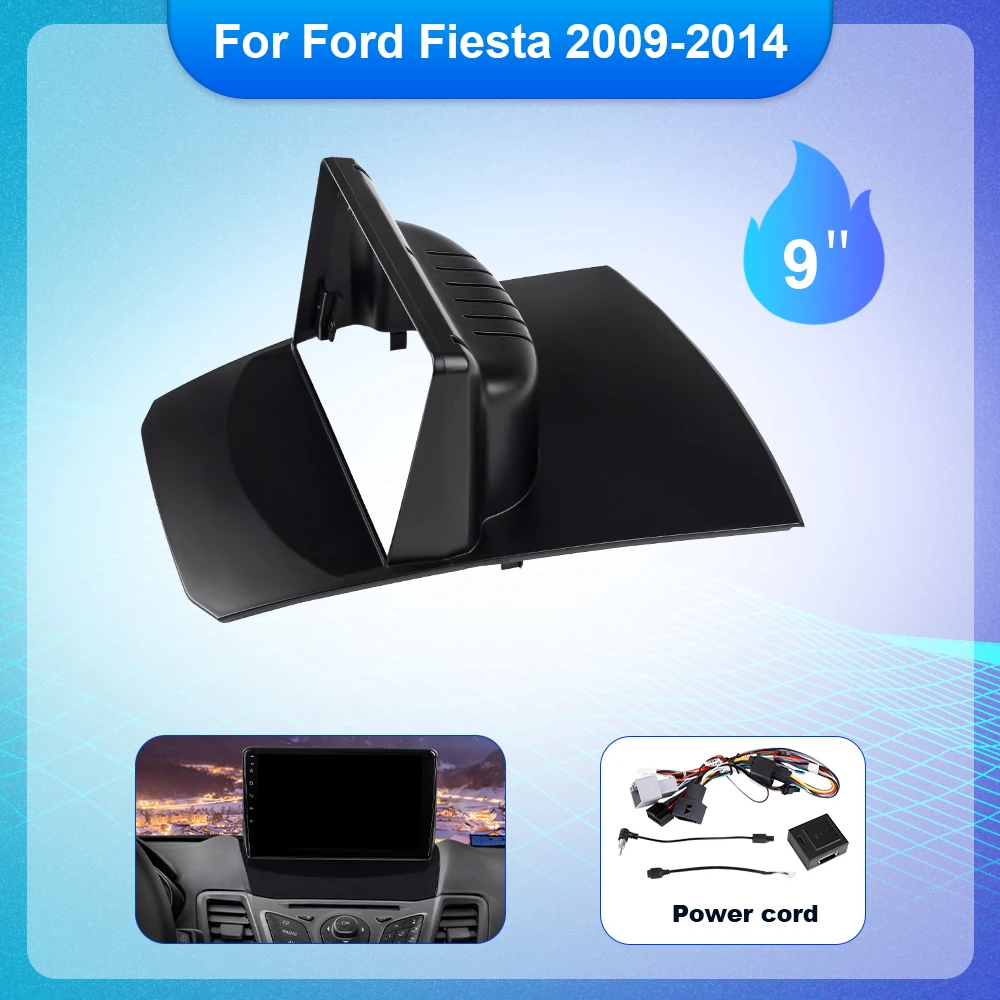 Рамка для автомобильного радио 9 дюймов Ford Fiesta 2009-2014 2 Din
