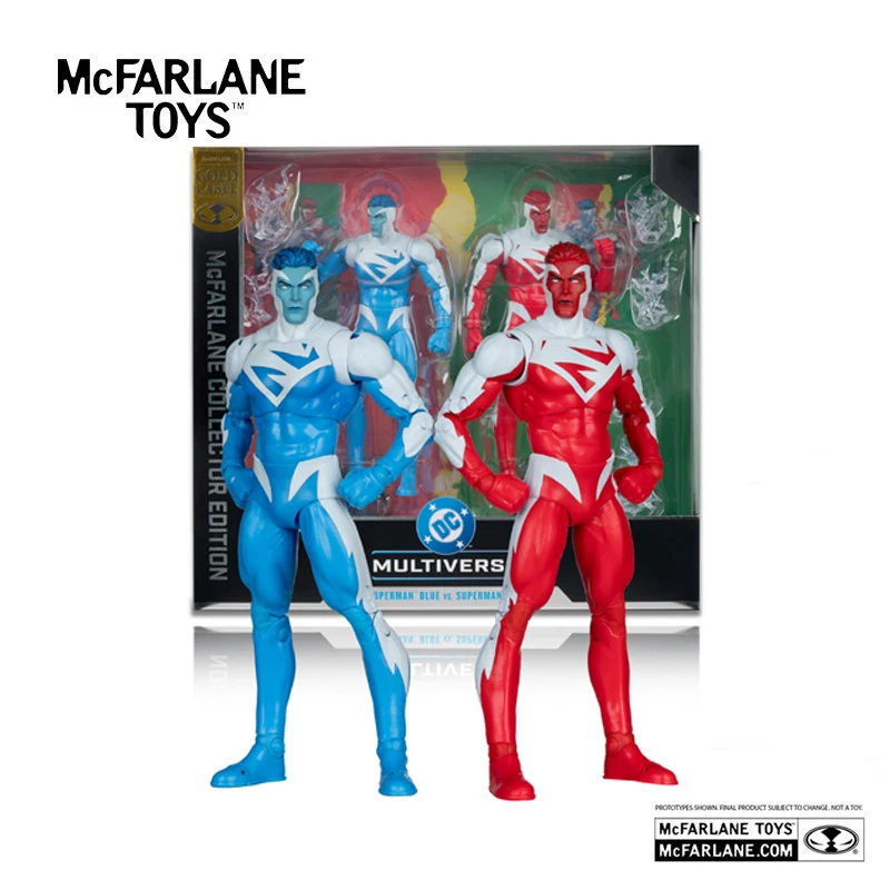 Фото McFarlane Toys DC McFarlane Collector Edition 2 шт. - Супермен Красный против Супермена Синего (Золотая серия) 7-дюймовая фигурка-модель №1
