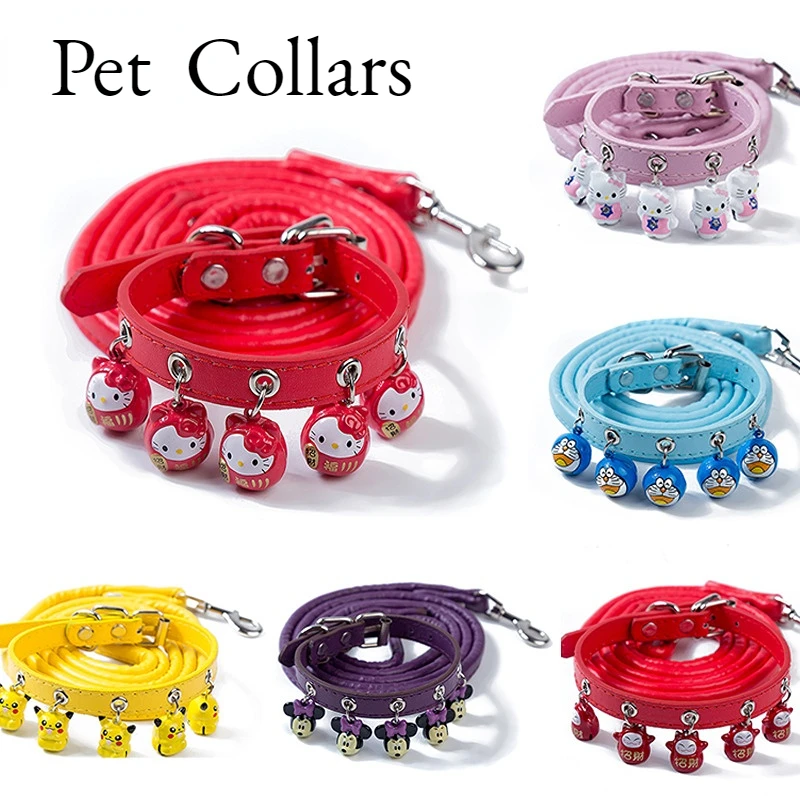 

Leather Pet Cat Collars with Bell,Baby Puppy Dog,Soft Adjustable Leather Kitten Collars Cute Pet Collars,Small Cat Kitten Puppy