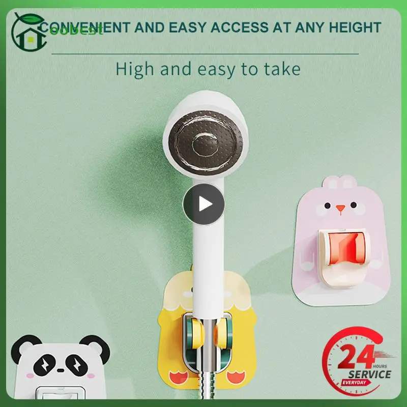 

Shower Head Holder Plastic 360° Shower Head Base Stand Bathroom Accessories Shower Support Waterproof Cartoon Showerhead Bracket