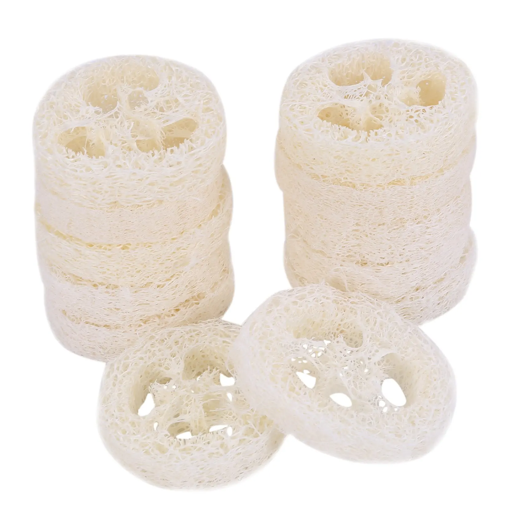 

200 Pieces of 4-6 cm Diameter Loofah Slices DIY Custom Soap Tools, Cleaning Supplies, Sponge Washer