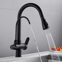 pull out kitchen faucets water filter tap three ways sink mixer taps deck mounted hot and cold water taps for home basin