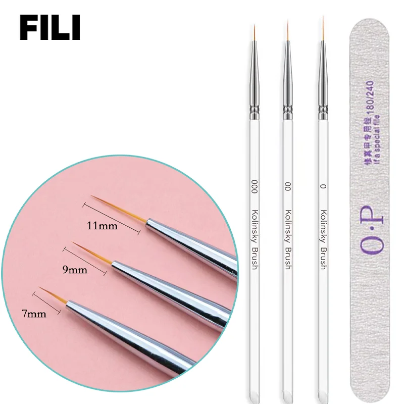 

4PCS/Set Nail Art LinerDrawing Painting Manicure Pen 3D Tips DIY Acrylic UV Gel Brushes For Nail Drawing Line Manicure Tools