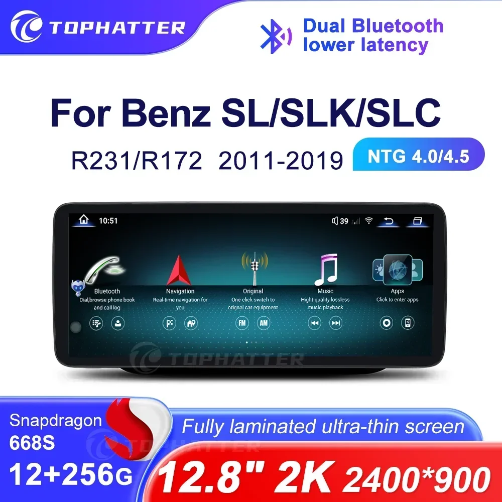 Автомобильный радиоприемник для Mercedes Benz SL SLK SLC R231 R172 2011-2019 2K сенсорный экран