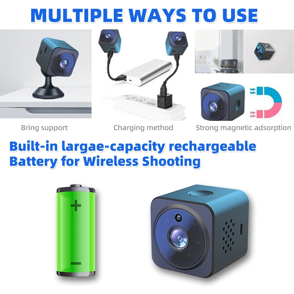 

Мини IP-камера ночного видения AS02, Wi-Fi, 1080P