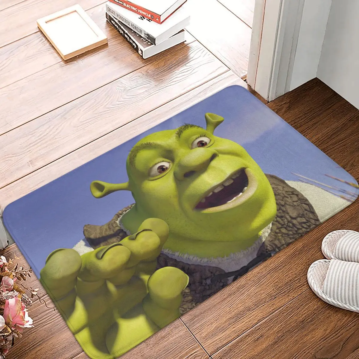 

Shrek Film Anti-Slip Doormat Bath Mat Meme Balcony Carpet Welcome Rug Bedroom Decor