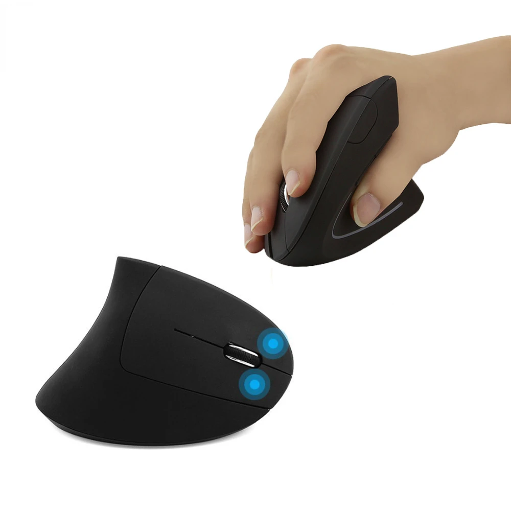 

2.4G Wireless Mouse Vertical Computer Ergonomic Healthy Mause 1600 DPI Colored Light Optical Mice With Mouse Pad For PC Laptop