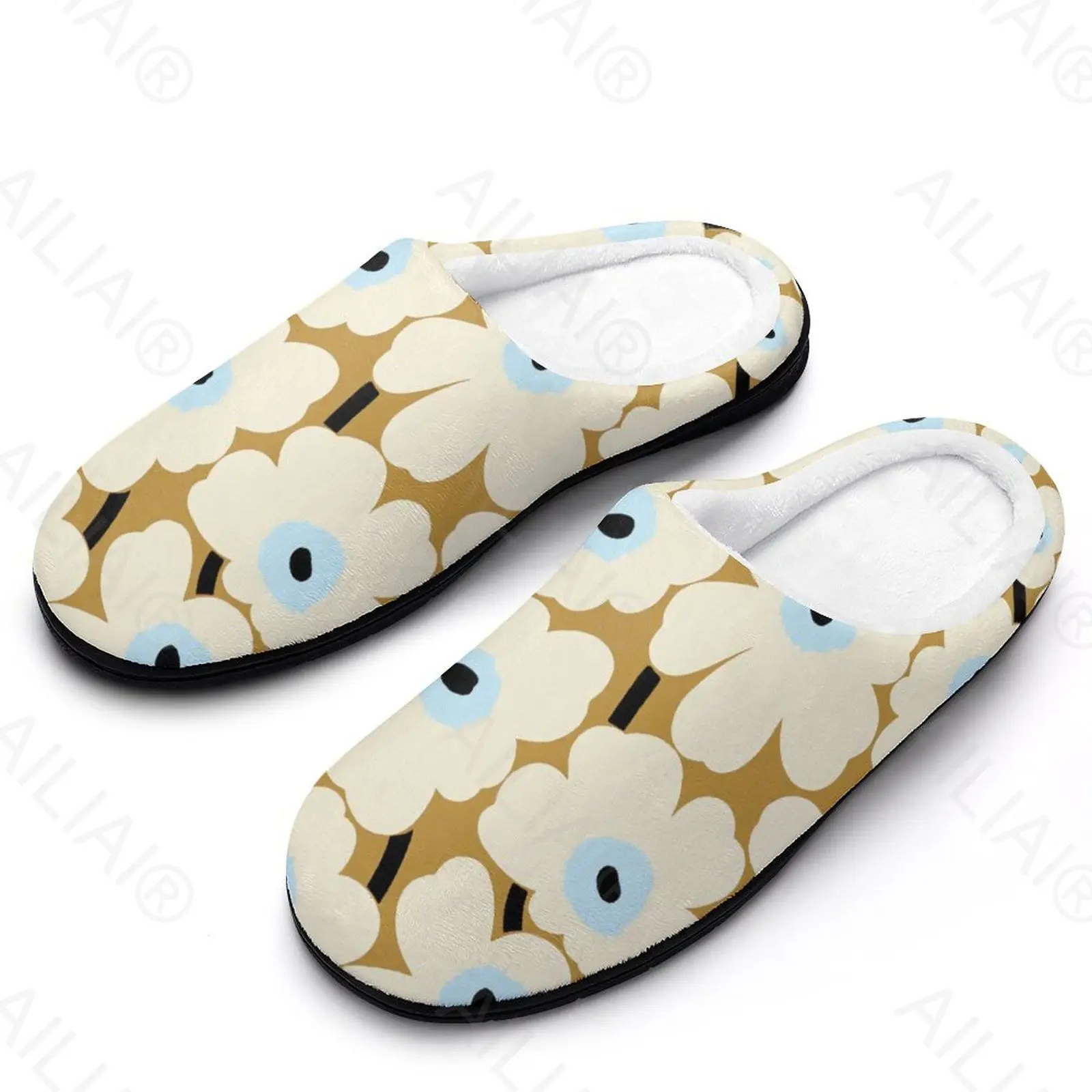

Сандалии Marimekko (12) плюшевые, повседневная сохраняющая тепло обувь, теплые тапочки для мужчин и женщин, домашние аниме для детей