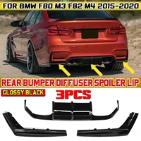 3pcs f80 car rear bumper diffuser spoiler lip splitter guard for bmw f80 m3 f82 m4 2015 2020 rear lip chin bumper body kits