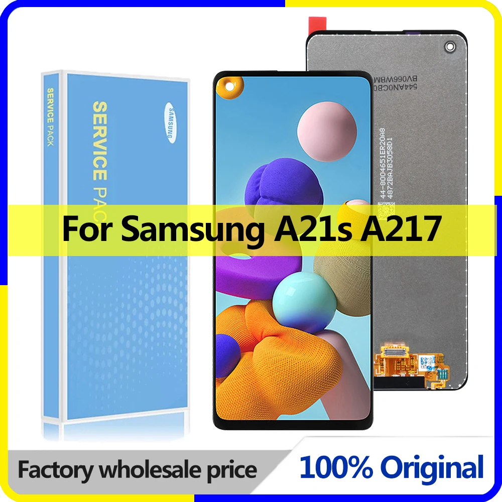 100% Оригинальный дисплей с дигитайзером, сенсорный экран для Samsung Galaxy A21s, ЖК-дисплей SM-A217F A217F/DS A217M A217M/DS A217N в сборе