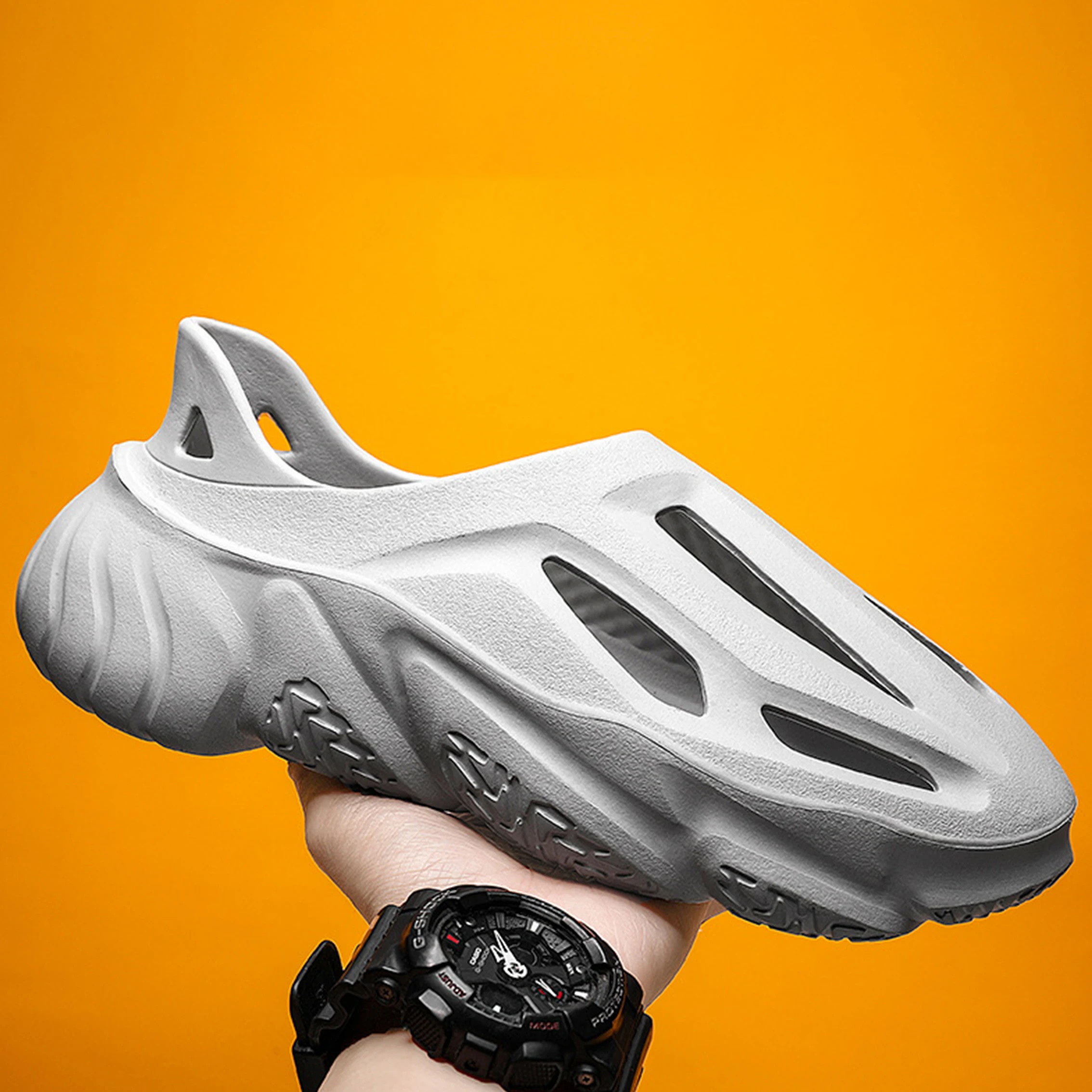 Hollow Sandals slip-on men Summer Platform Wedge slides Breathable Women slippers Comfortable EVA Shoes Neutral Fashion Shoes