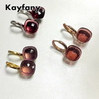 11 6mm pomellato fashion crystal candy earrings maxi stone 3 gold color candy style earrings fashion women jewelry gift