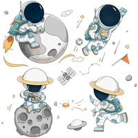zerolife removable cartoon space astronaut wall stickers for kids room nursery wall decor pvc decals for baby room home decor