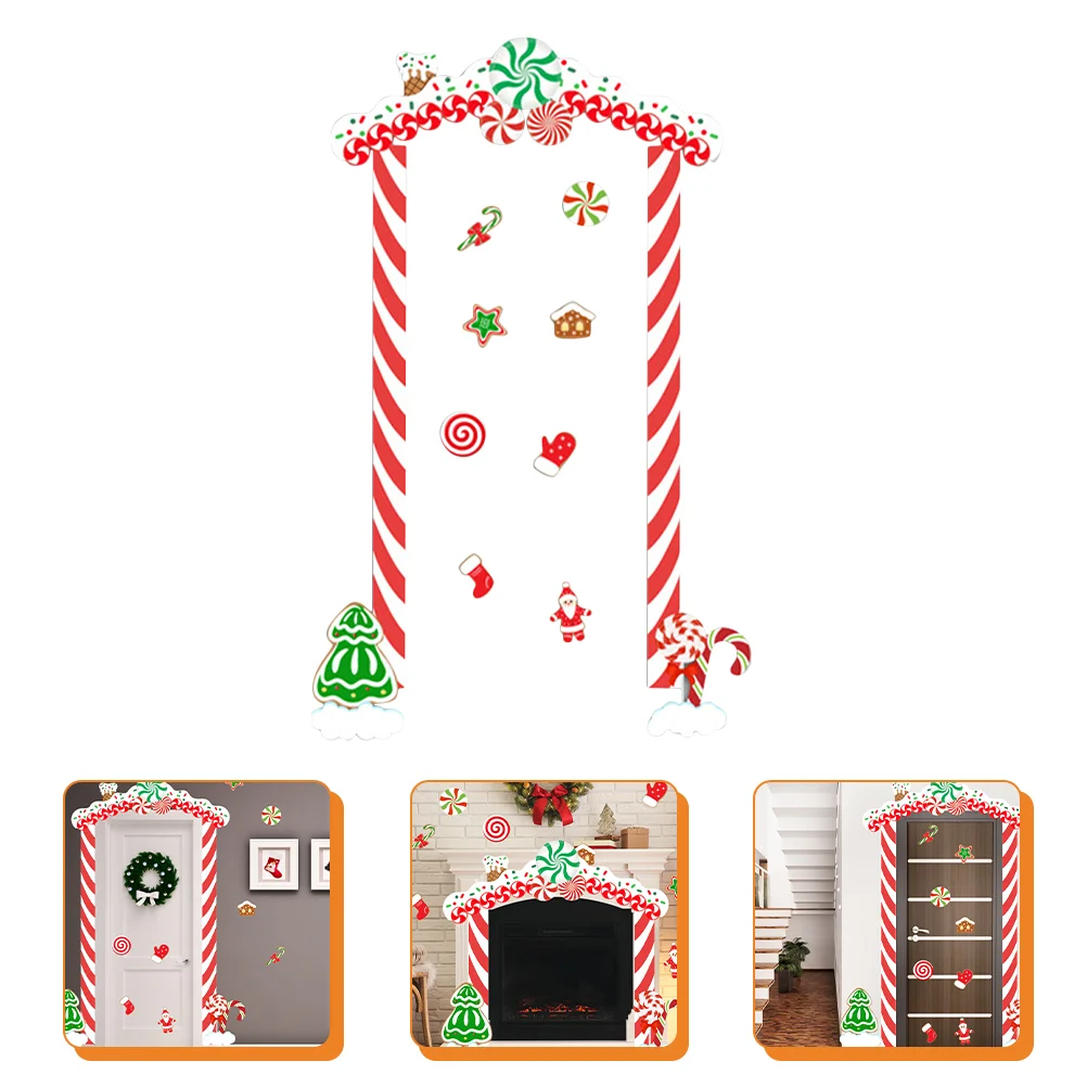 

Christmas Door Frame Stickers Cover Ornaments Clings Decorations Party Clearance House Home