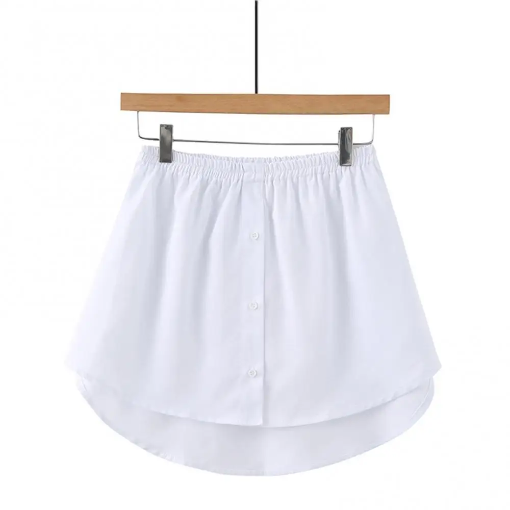 

Skirt Irregular Women Fake Shirt Blouse Tail Hem Cotton Detachable Underskirt