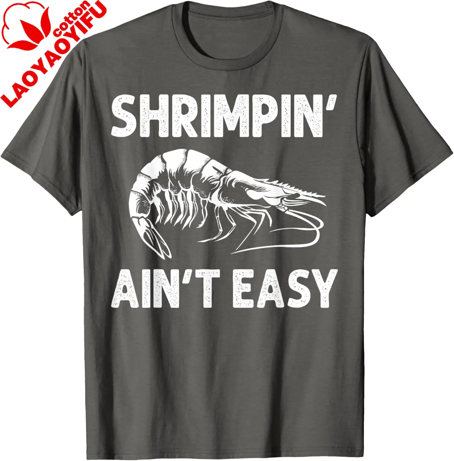 Фото Футболка с принтом «Funny Shrimpin' Ain't Easy Shrimp Gift Cool Fishing Fisher», индивидуальные подарки для мужчин, хлопковая футболка с принтом №5