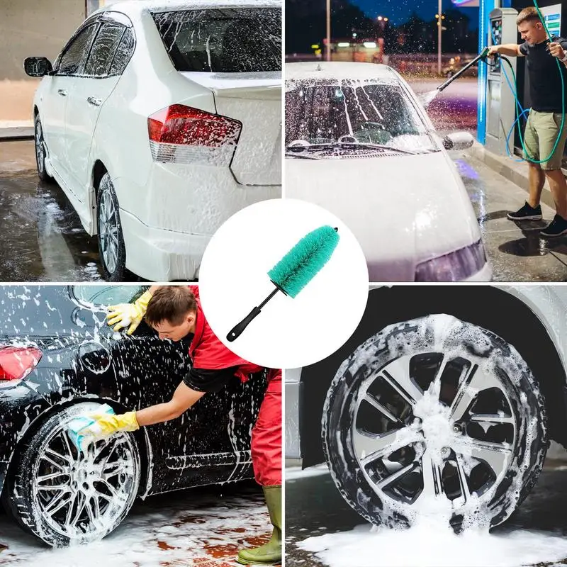 

Car Rim Brush Wheel Brush Plush Soft Wheel Cleaning Brush Wheel Rim Brush Tire Rims Detailing Long Handle Brushes Accessories