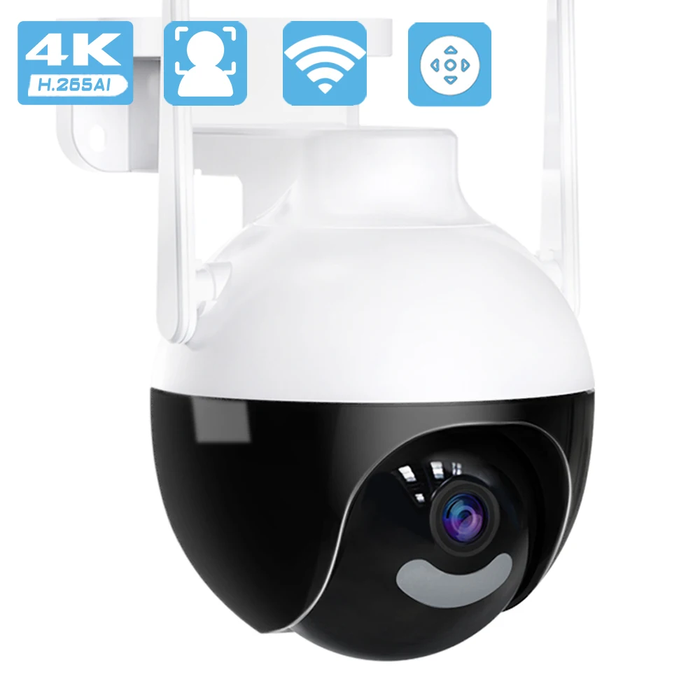 8MP PTZ WiFi IP Camera 4K AI Human Detection Color Night Vision  Audio Video Surveillance Cameras Outdoor Security CCTV Camera
