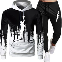 2 pieces sets tracksuit hooded sweatshirt drawstring pants male sport hoodies running sportswear men women brand autumn winter