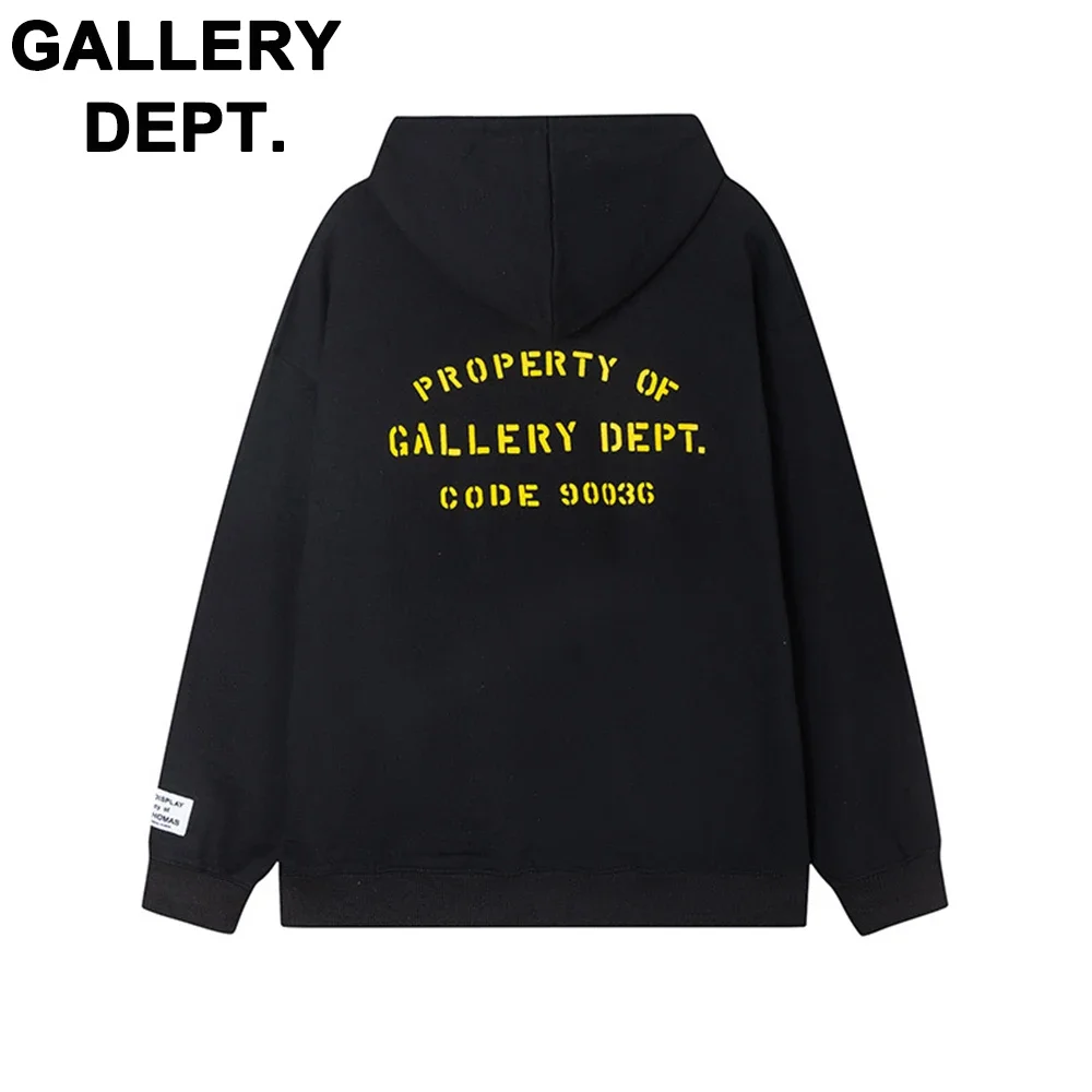 

Hot GALLERY DEPT 2024 New Men Fashion Brand 100% Cotton Arm Flame Letter Print Women Loose Casual Hoodie