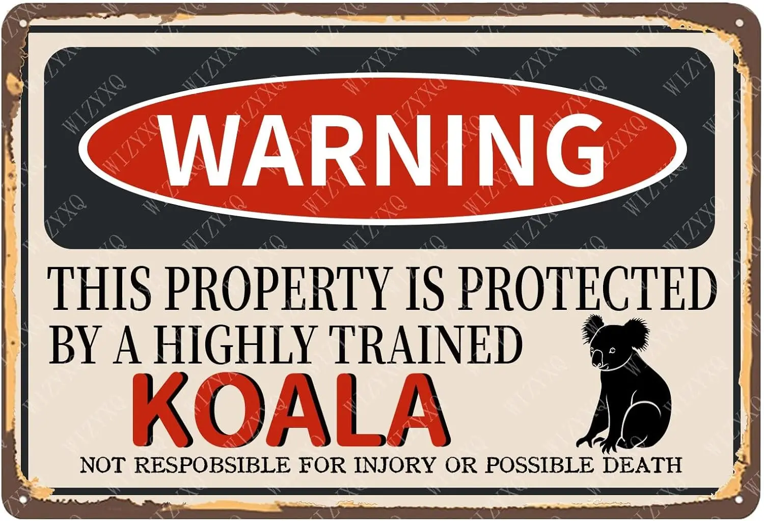 Metl Sgns Wrnng Ths Propey s Protected By Hghly Trned Kol Sgn Vntge lumnum Tn для дома Lvng Room Br Yrd Grden Outsde Wll