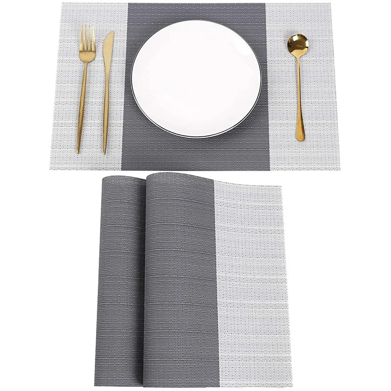 

2PCS Nordic Style Color Matching Placemat Creative Easy-to-clean Plate Mat Home Hotel Restaurant Coaster