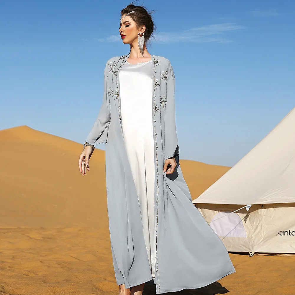 Kaftan Open Abaya Dubai Turkey Islam Arabic Muslim Dress Kimono Femme Musulmane Saudi Arabia Abayas for Women Caftan Marocain