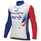 Зимняя флисовая Термоодежда 2022 2021 GROUPAMA FDJ, голубая, только с длинным рукавом, велосипедная одежда, велосипедный Размер