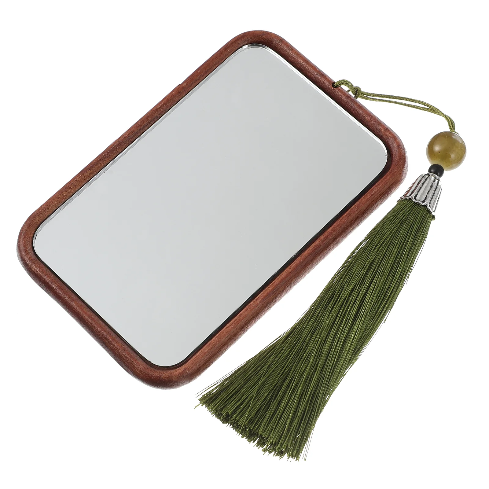 

Mini Vanity Mirror Wooden Travel Glass Girls Fashion Tool Makeup Tassel Miss