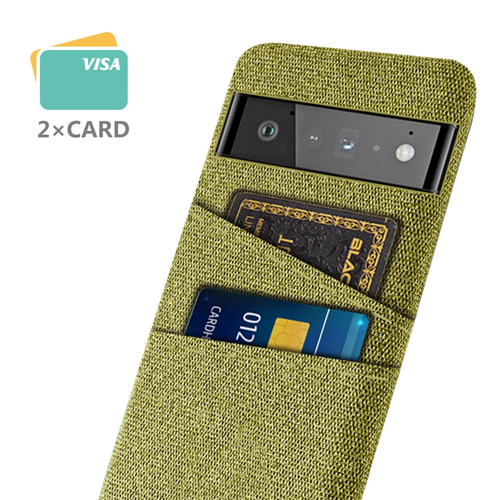 

For Google Pixel 6 Pro 6pro 4A 4 3 3A 2 XL Case Luxury Fabric Dual Card Phone Cover For Google Pixel 6 4 4A 4G 5G 3A 3 XL Pixel6