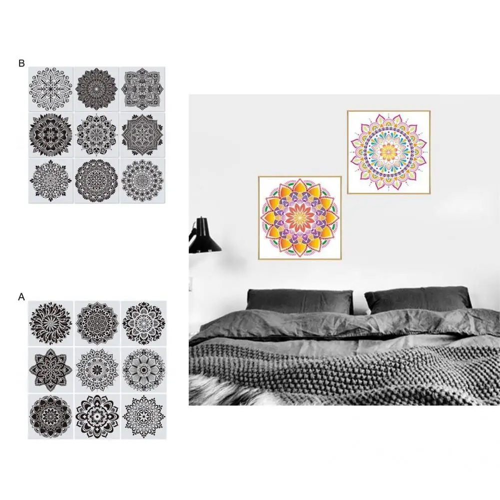 

9Pcs/Set Painting Templates Useful Smooth Surface Attractive Painting Stencils Artistic Polished Templates