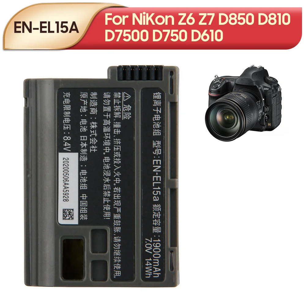 Original EN-EL15a Rechargeable Li-ion Battery For Nikon Z6 Z7 Z5 D850 D810 D7500 D750 D610 D500 D780 D7200 Camera Battery