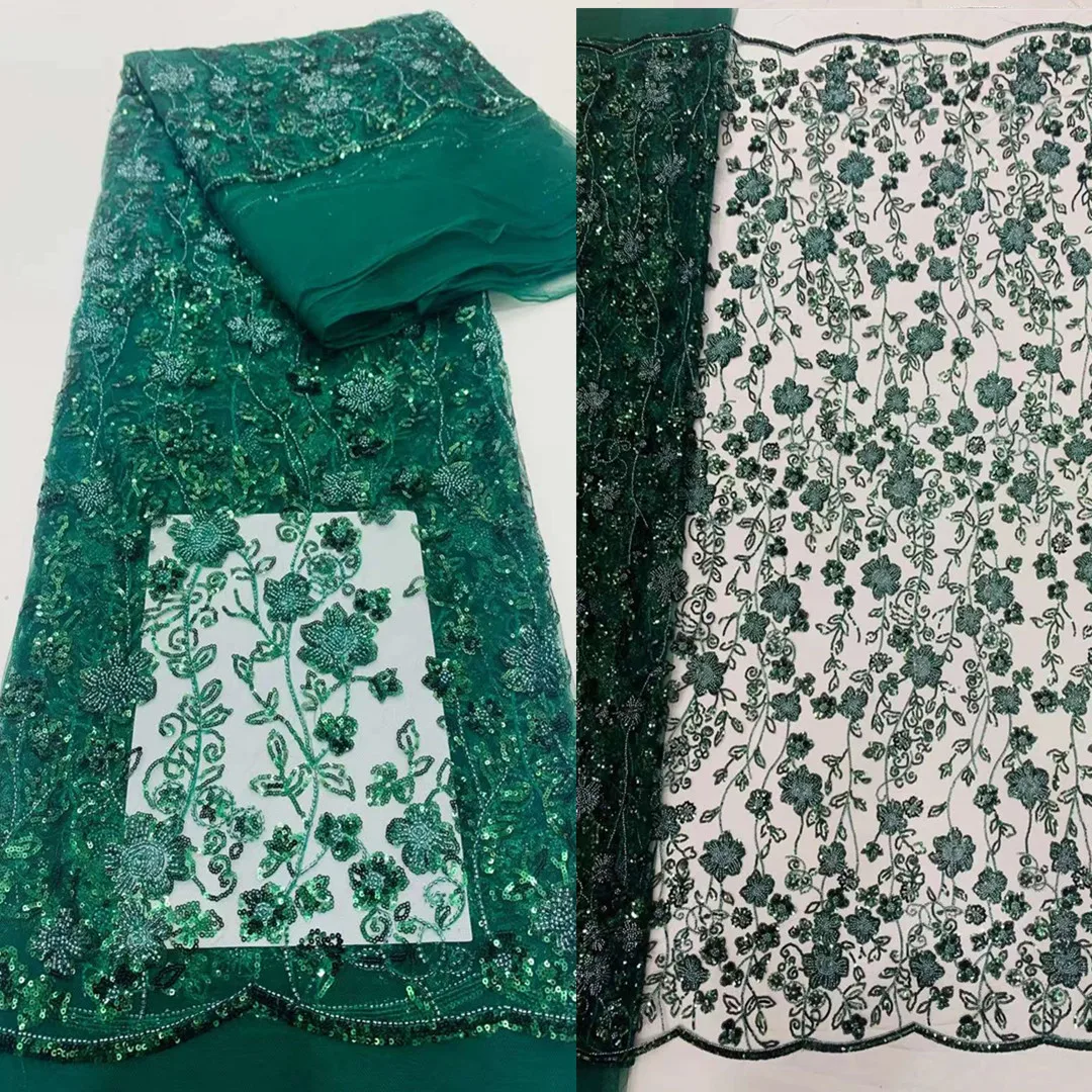 

Супер красивое кружево с вышивкой бисером с красочными бусинами, французская Тюлевая сетка, африканская нигерийская кружевная ткань для вечерних платьев, свадеб