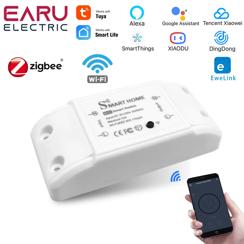

Smart Home House Zigbee Wifi Wireless Remote Switch Breaker LED Light Controller Module Alexa Google Home Tuya Smart eWeLink APP