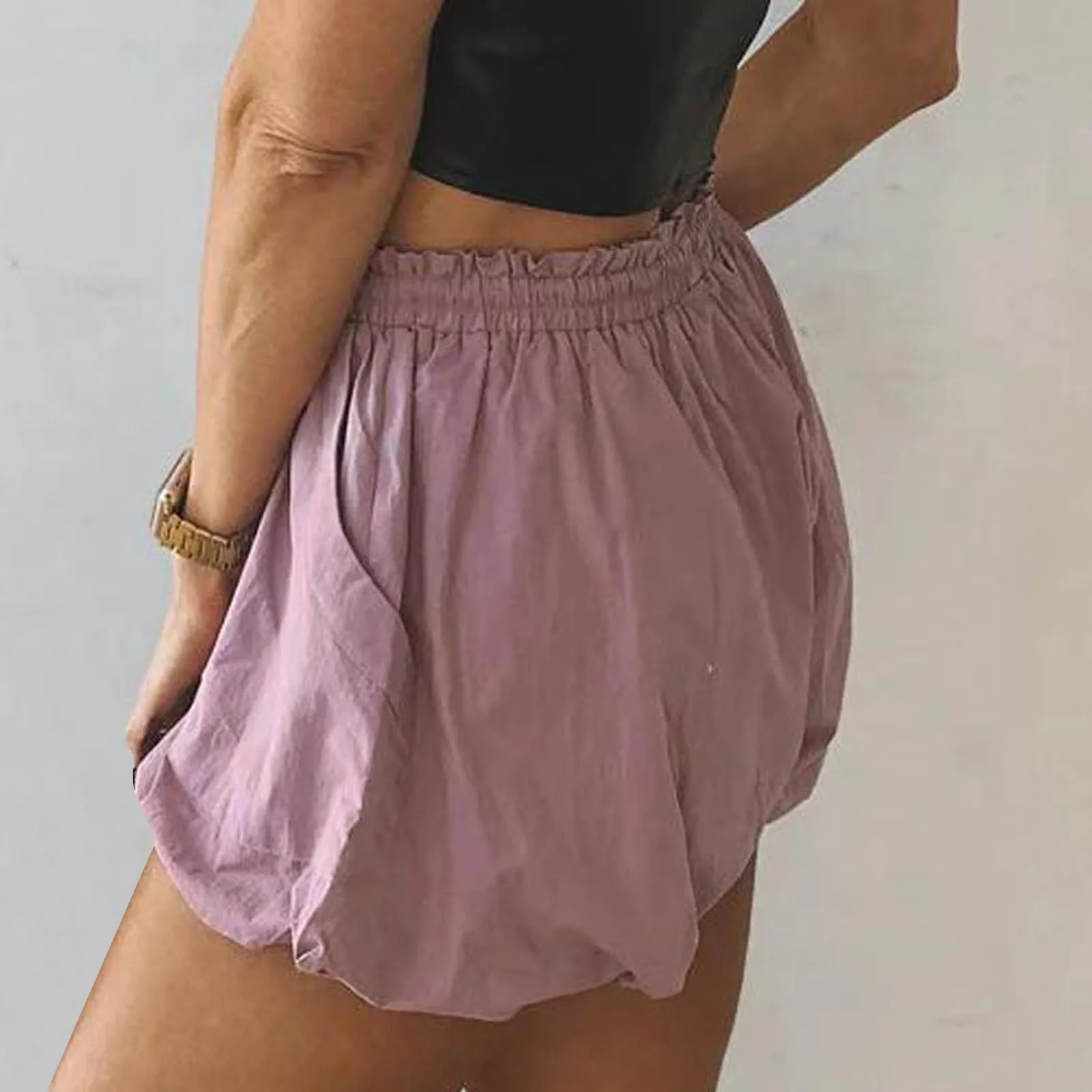 Женские летние пышные шорты-клеш Gaono Y2k с завязками и оборками на подоле