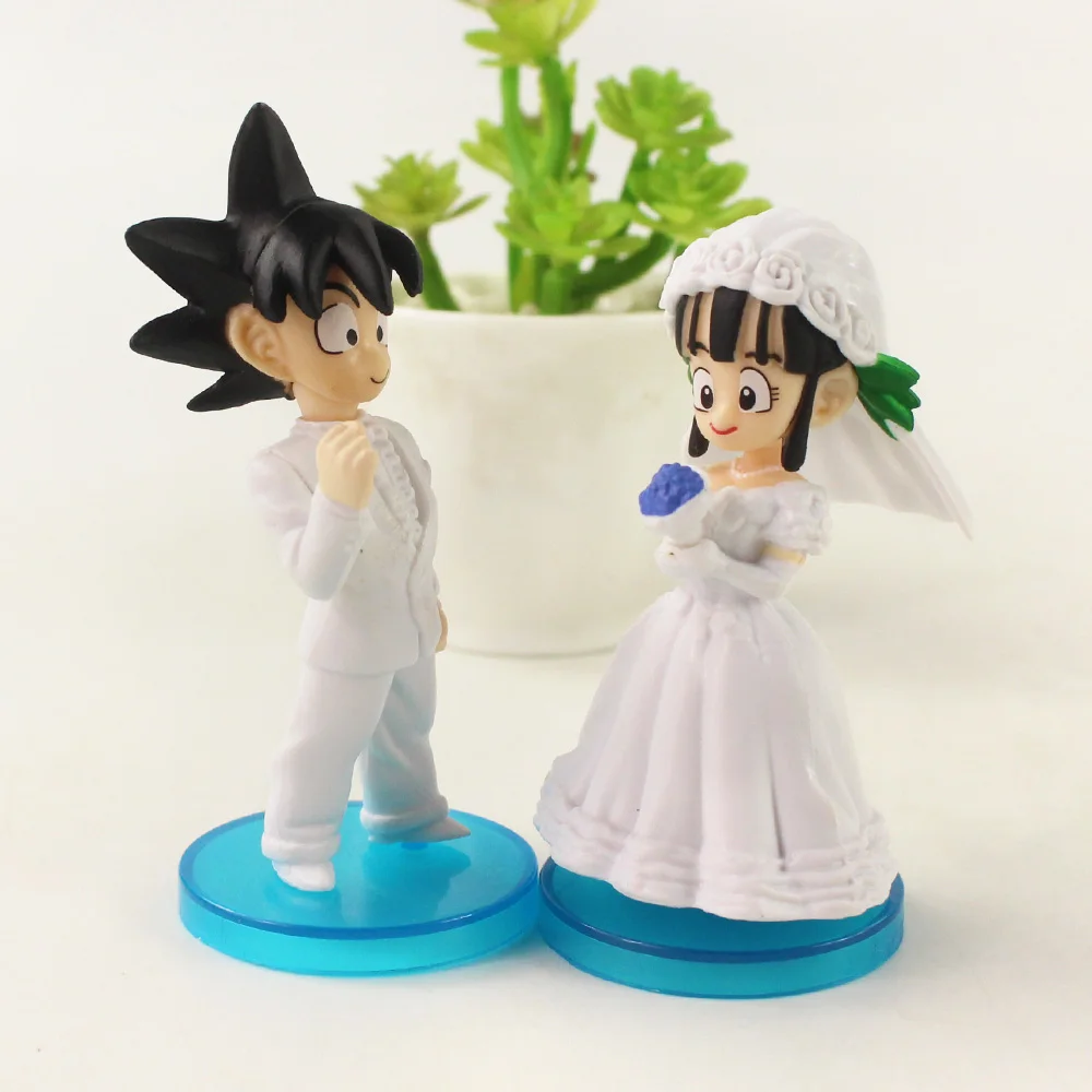 2 шт./компл. 7 5-9 см фигурка Dragon Ball Son Goku ChiChi свадебное платье ПВХ коллекционная