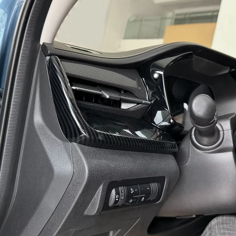 For Isuzu D-MAX 2023 2024 LHD ABS Carbon Fiber Center Console Dashboard Strip Cover Trim Car Interior Accessories