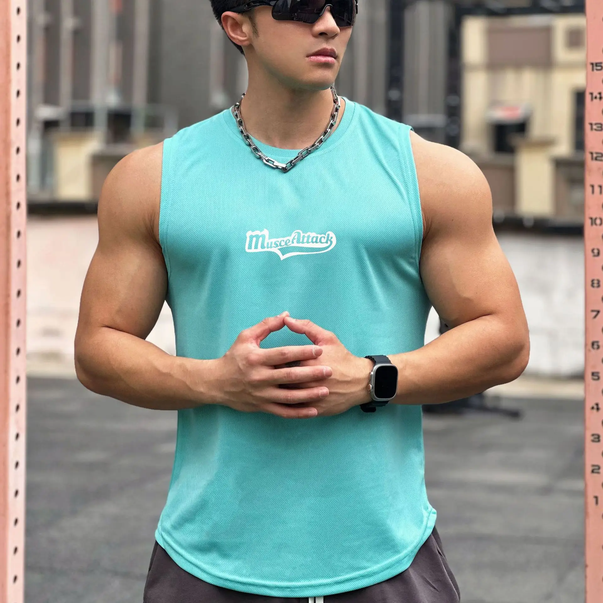 Новинка лета 2024 мужской пуловер с круглым вырезом сетчатая нижняя рубашка