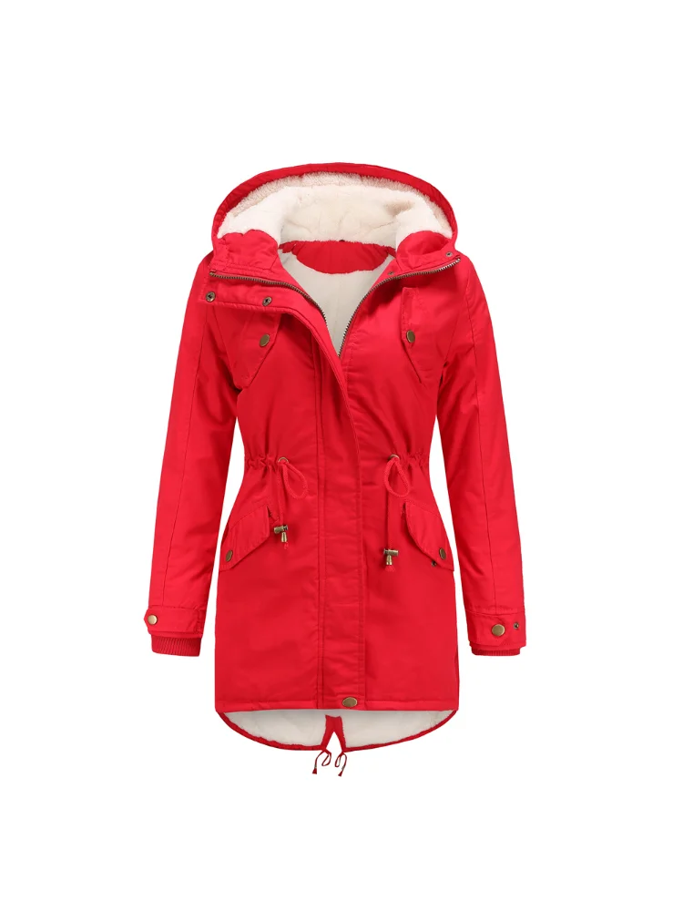 Thickened Hooded Coat Women's Winter Jacket Fashion Long Sleeved Warm Women's Cotton Padded Clothes and Coat Women S-5XL