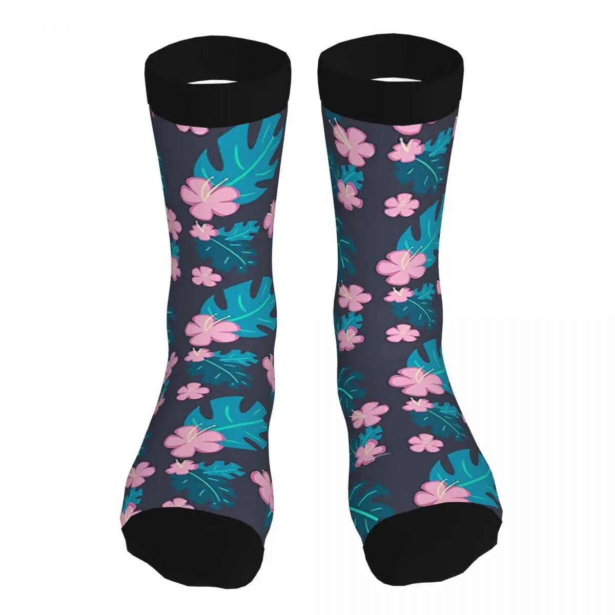 

Носки Monstera с Тропическими Цветами мужские, толстые носки контрастных цветов из 90% полиэстера, винтажные носки средней длины, толстые носки с...