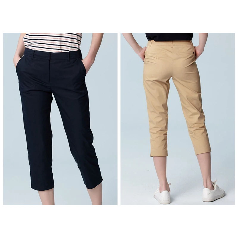 

Женские брюки для гольфа HZ, женские брюки семь и восемь, тонкие эластичные удобные прямые брюки с разрезом, женские брюки