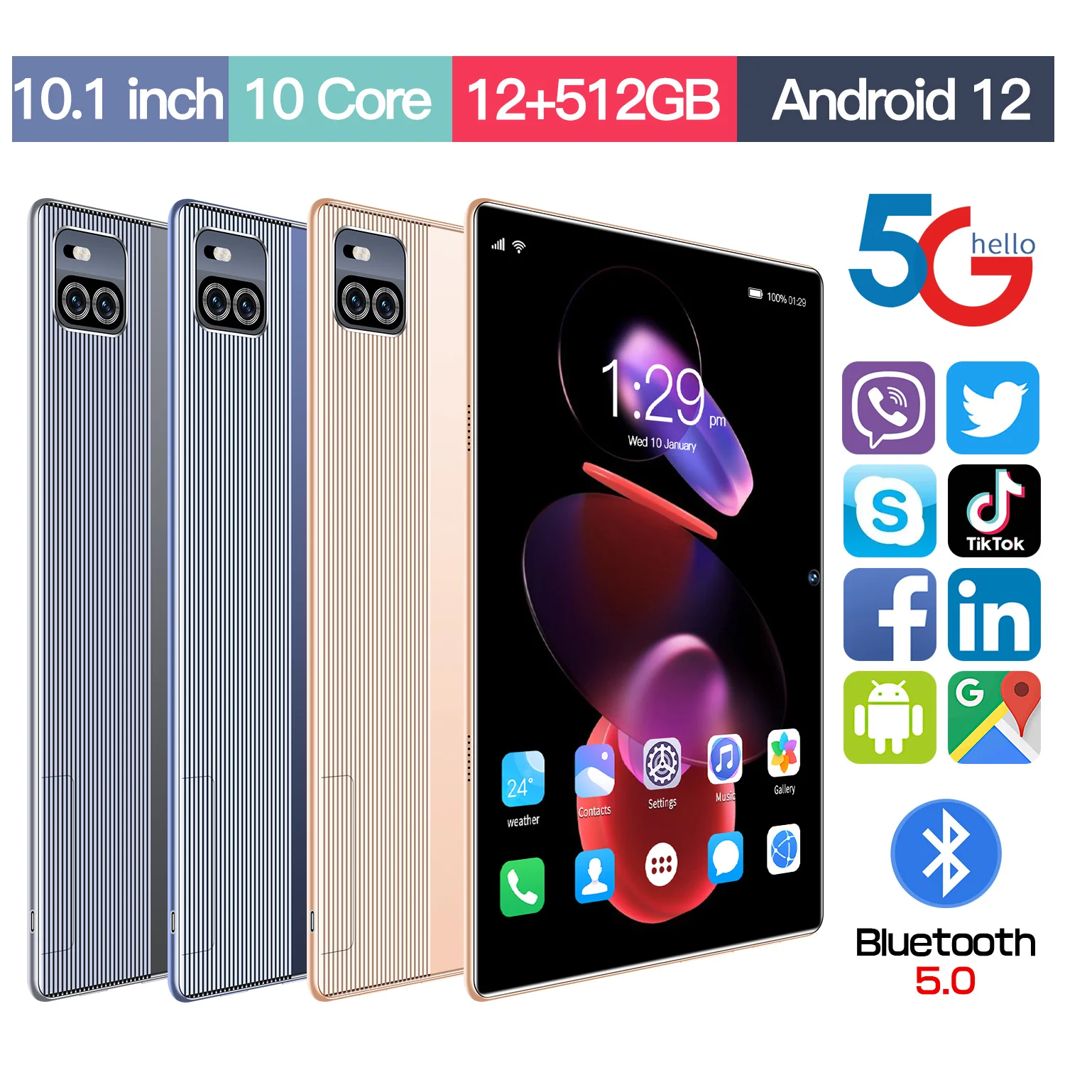 

10,1-дюймовый планшет Android 12, 10,1 ГБ, Wi-Fi, S Pen, AKG, двойной динамик, процессор, 512 мАч, глобальная версия, мини-ноутбук