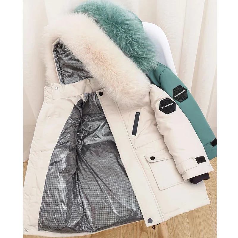 

Jacket For Girl Kids Winter Clothes Children Outerwear Clothing Boys Parka Faux Fur Coat Snowsuit Doudoune Fille Snow Wear 2022