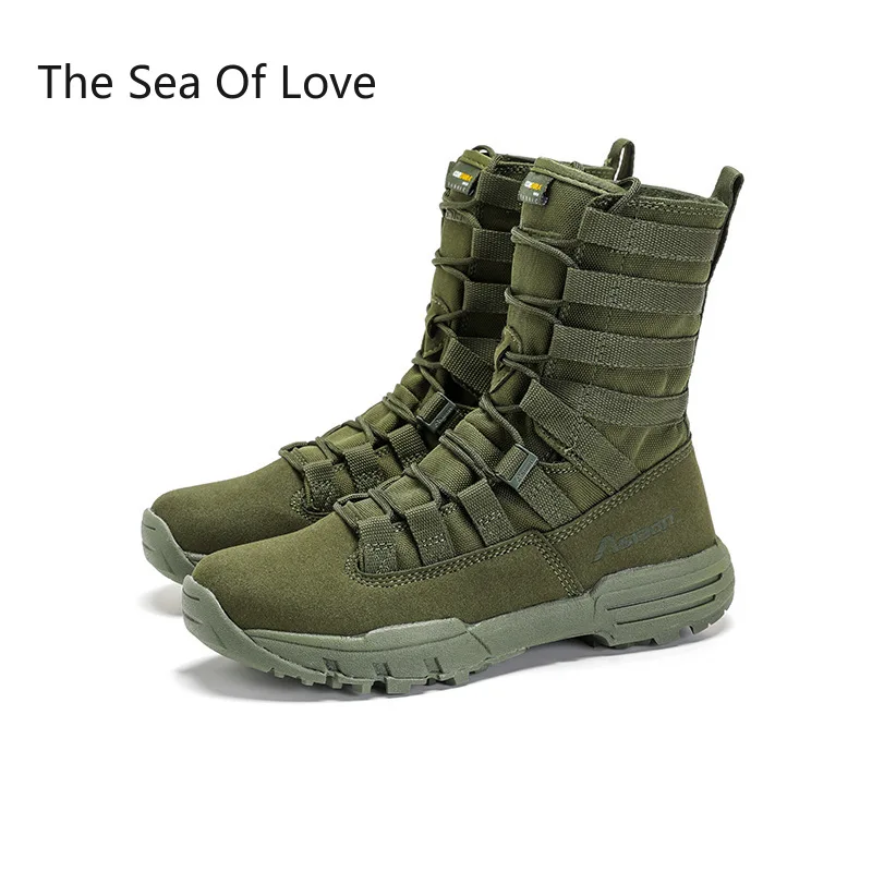 2022 new Men Army Boots Hiking Sport Shoes Ankle Sneakers Outdoor Men's Military Desert Waterproof Work Safety | Спорт и