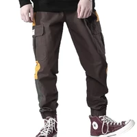 mens loose hip hop casual pants personality stitching contrast color harem pants high street fashion multi pocket overalls