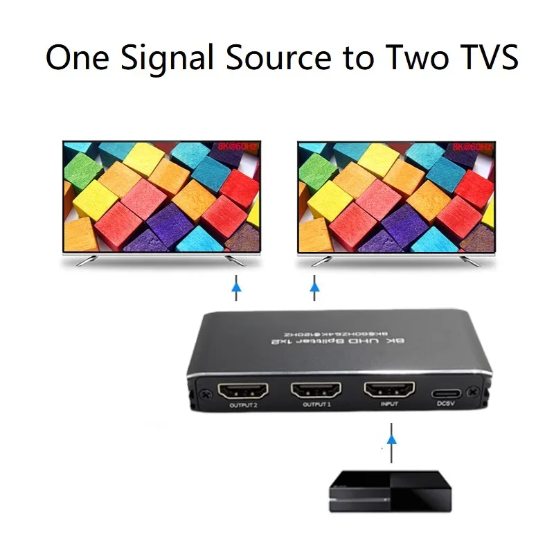Фото Переключатель HDMI 8K при 60 Гц 2,1, разветвитель HDMI 1 в 2 выхода с Xbox Series HDCP2.3 Xbox PS4X Pro PS5 Roku ТВ-монитор-проектор №2