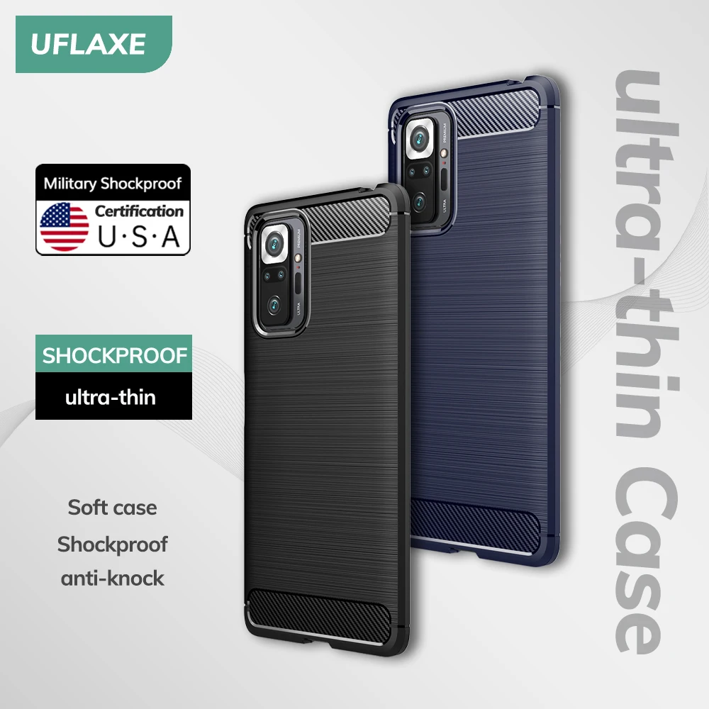 UFLAXE Original Soft Silicone Case for Xiaomi Redmi Note 10 Pro Max 5G Redmi Note 10S Back Cover Ultra-thin Shockproof Casing