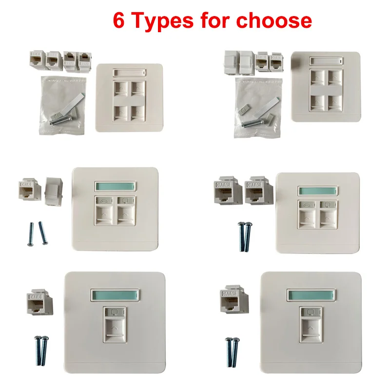 

Розетка-гнездо 86 х86 мм, Сетевая вилка CAT6 Gigabit 1/24 порта, RJ45 CAT6 CAT5E LAN Лицевая панель, прямой Интернет-разъем