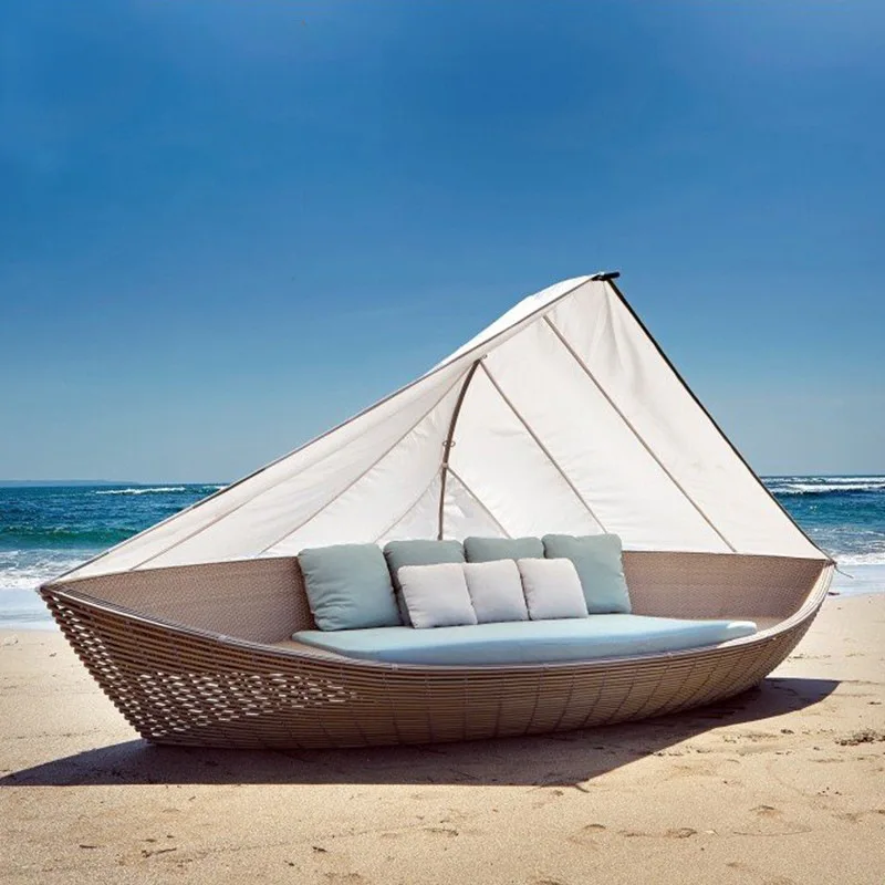 

Outdoor furniture beach bed leisure outdoor resort sailing sunshade sofa bed